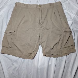 Mens Island Republic Khaki Cargo Shorts size 40 - 70% Silk